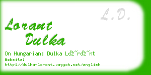 lorant dulka business card